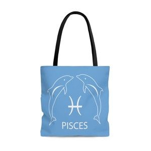 Pisces Zodiac Tote Bag Large Polyester Astrology Gifts Birthday New